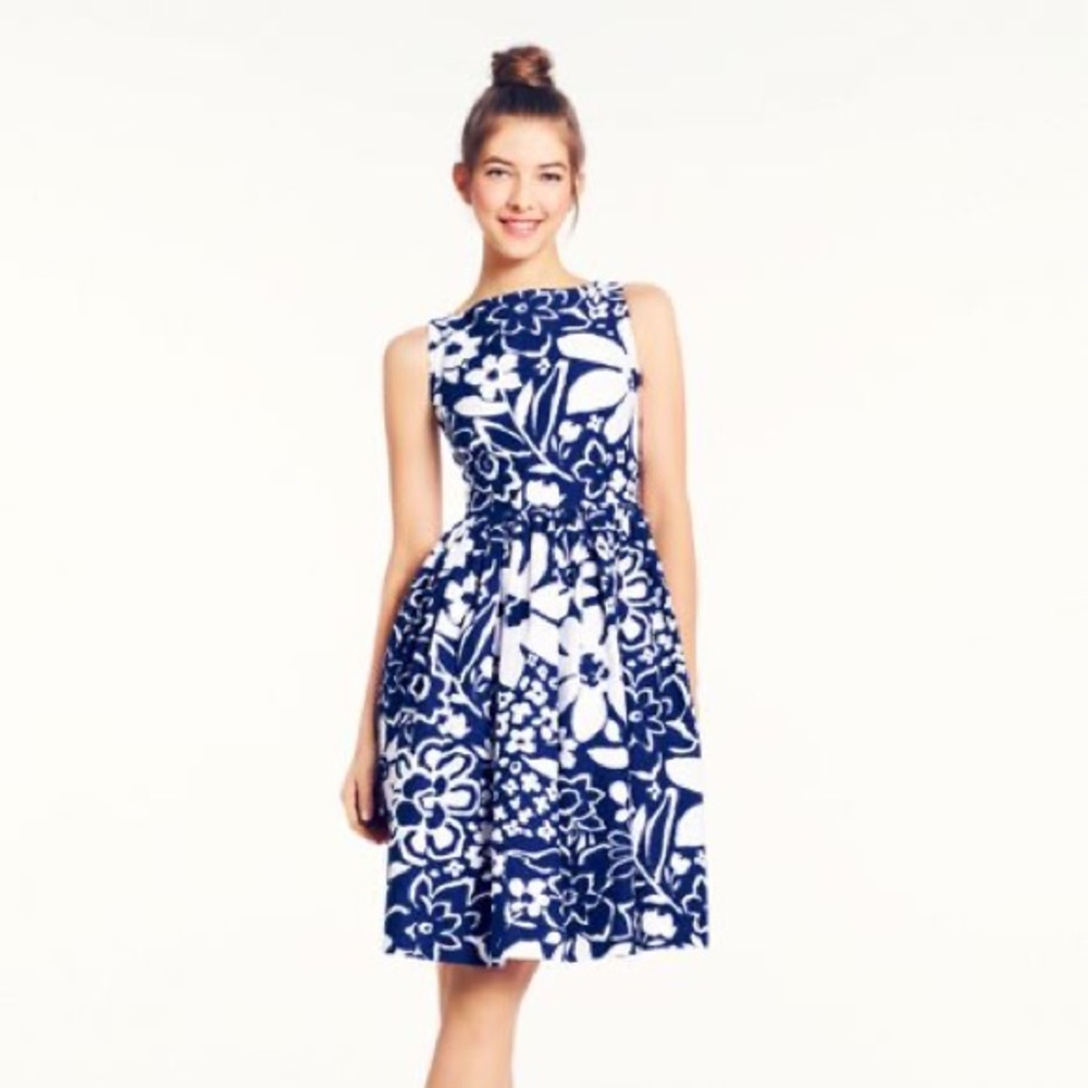 Kate Spade Tanner Dress in Navy Blue with White flowers Size 6✨Memorial DAY SALE